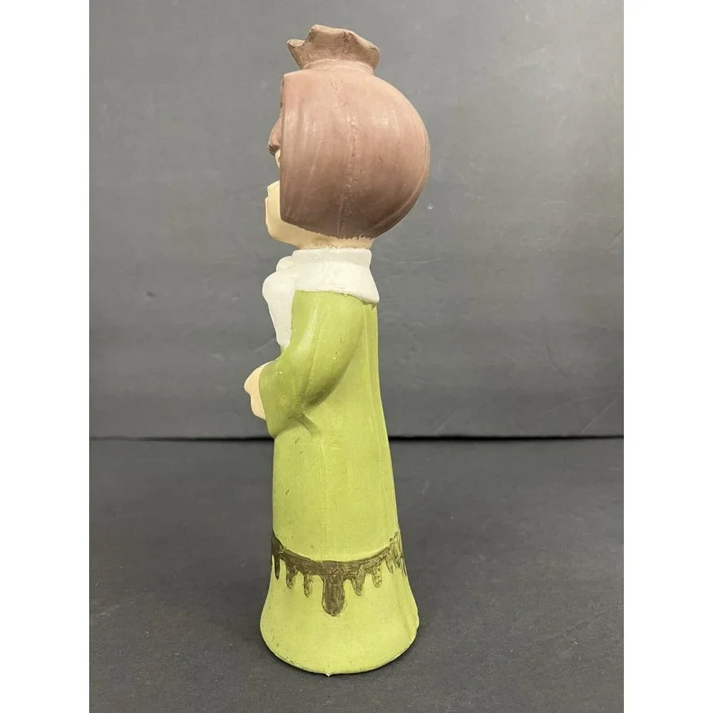 Vtg Christmas Caroler Candlestick Holder Ceramic Mold Handpainted 11.5 in‎